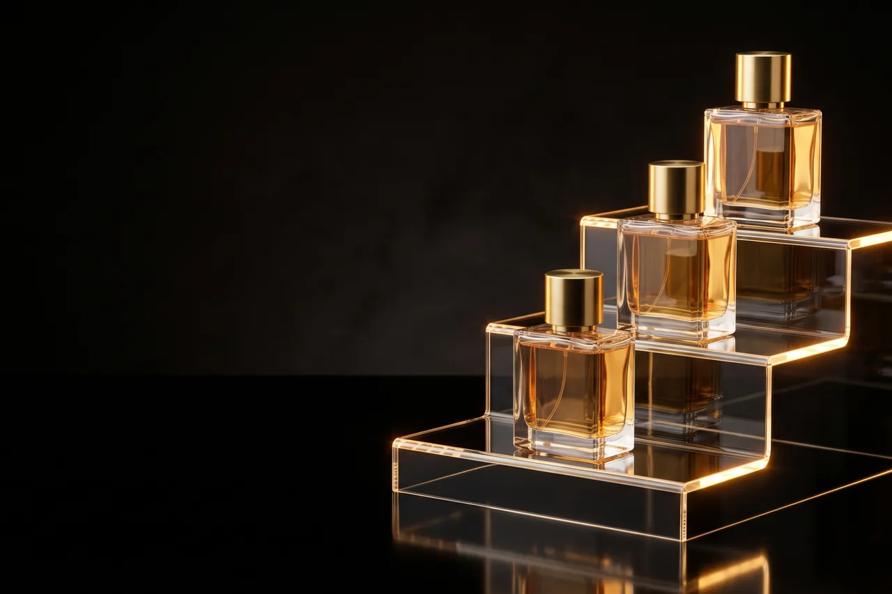 Wizualizacja ekspozycji z plexi — Perfumeria